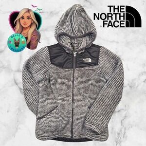 The North Face Girls M Oso Hooded Jacket Soft High Pile Fleece Gray Osito Denali